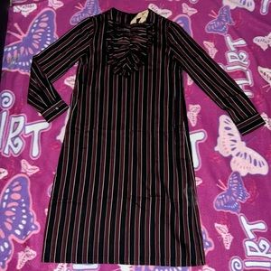 N°21 N21 long sleeve burgundy striped dress